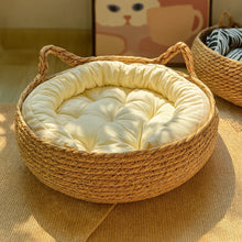 Handvävd Kattbädd i Naturmaterial