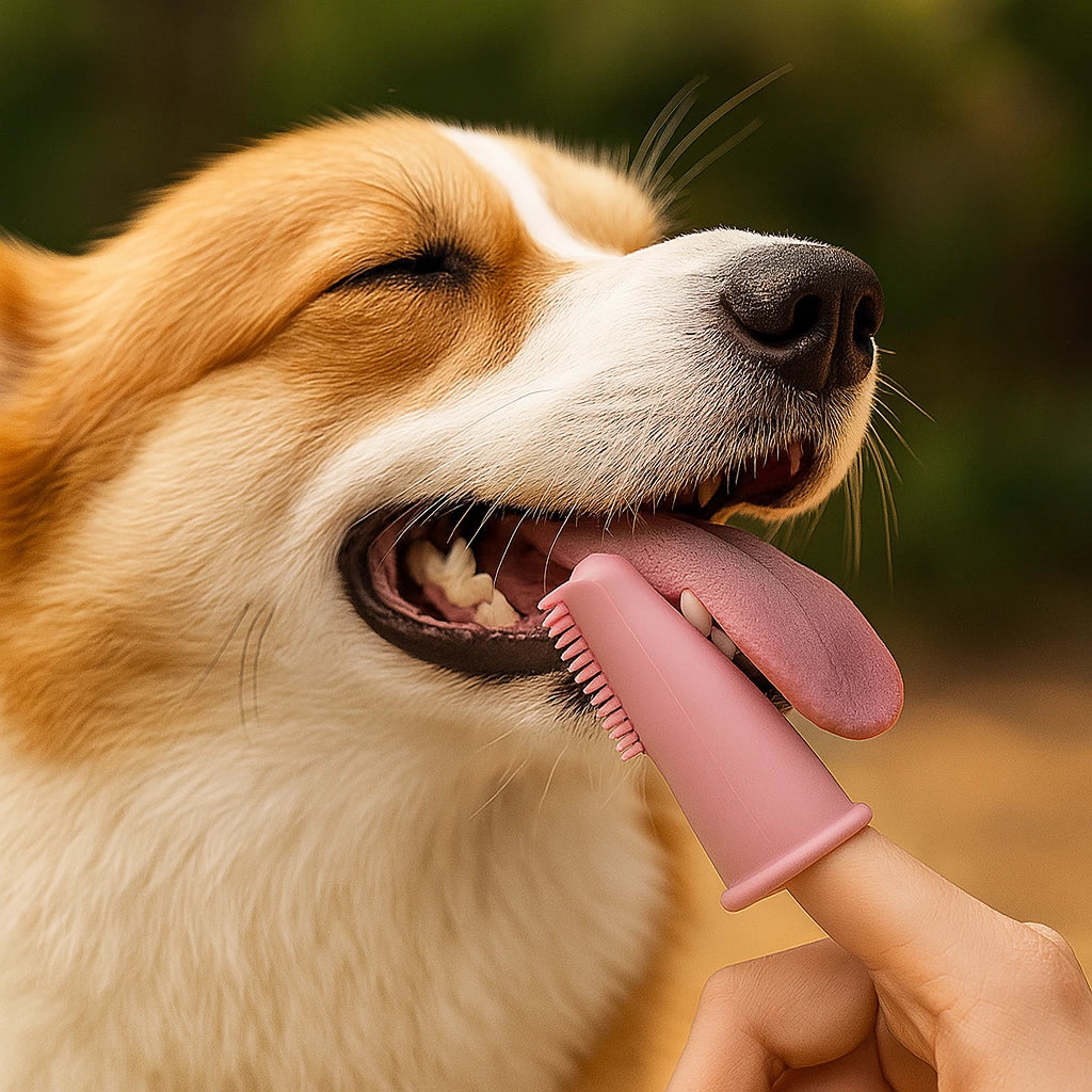 Mjukt Silikon Finger - Tandborste för Hund & Katt