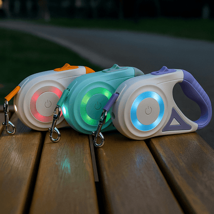 Automatisk LED-Hundkoppel med Ficklampa 5 m