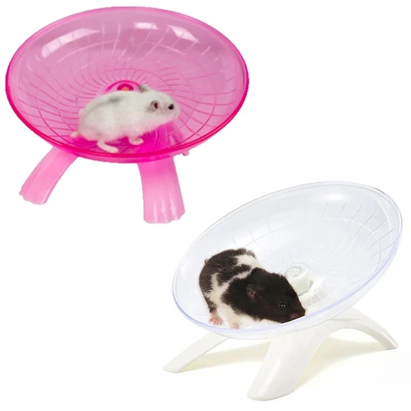 Kjæledyr Hamster Løpehjul Lydløs Flyvende Tallerken Stålaksel Hjul Løpeskive Leker Bur Smådyr Hamstertilbehør