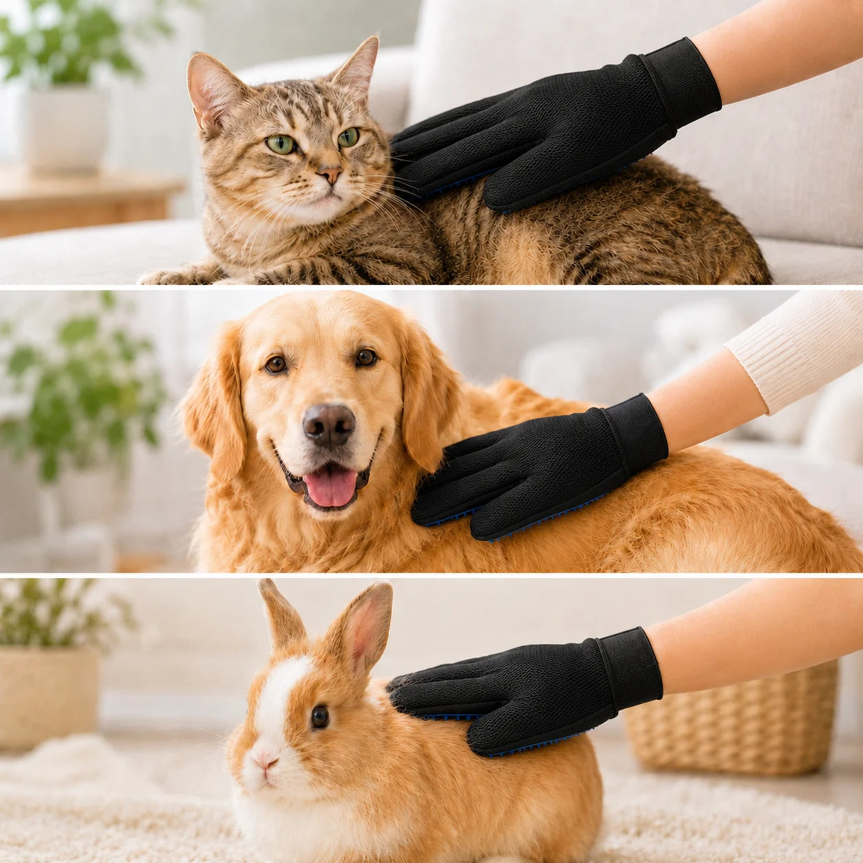 Silikonhanske for kattpleie