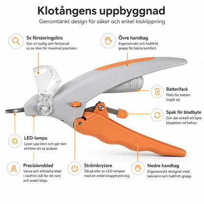 Klotang med LED-lys