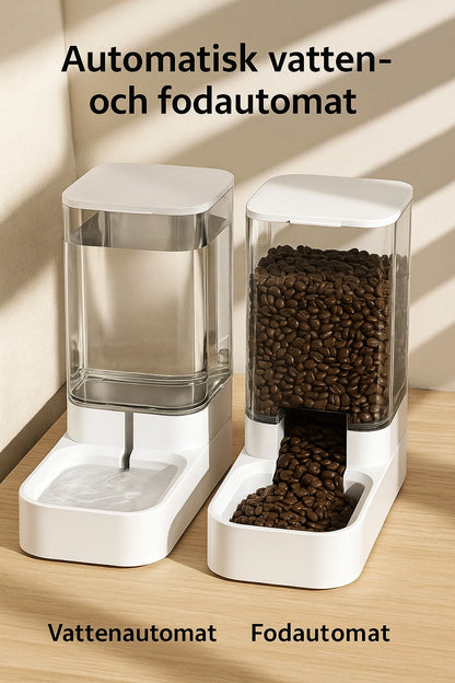 Gravitationsmatare & Vattenautomat för Hund & Katt